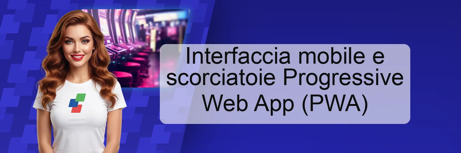 Interfaccia mobile e scorciatoie Progressive Web App (PWA)